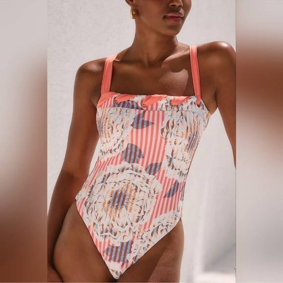 NWT By Anthropologie Joni Grommet
One-Piece Swimsuit, Size L - Picture 1 of 11